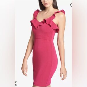 Flirty ruffles sweeten a GUESS dress